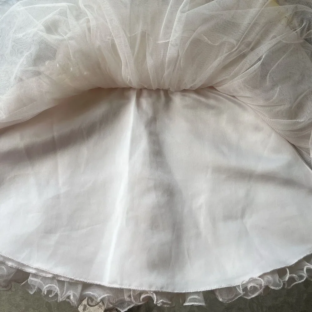 American Princess Elegant Dress Tulle Pearls Formal Occasion Size 18 Months - Picture 12 of 13